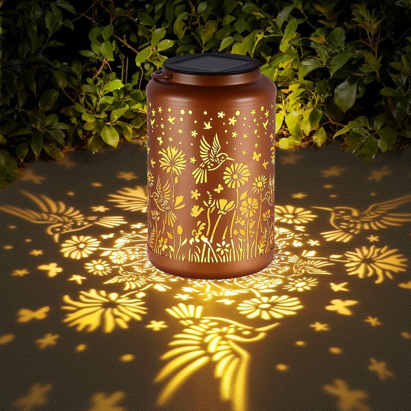 GOLFOEE Solar Lanterns Outdoor Waterproof Hummingbird Solar Lights Outdoor Waterproof for Garden, Backyard, Patio Decor, Birthday Gifts for Women Mom Grandma, Hanging Garden Lights for Outside - Image 1